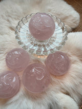 Rose Quartz Smiling Moon/Sun Face
