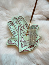 Green Hamsa Incense Holder
