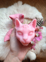 Third Eye Cat Candle - Pink