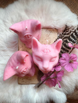 Third Eye Cat Candle - Pink